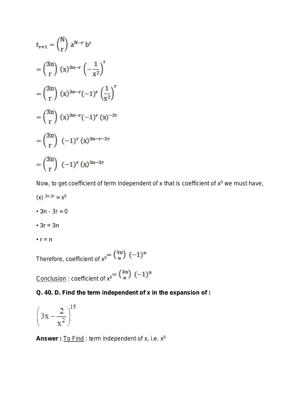 Chapter 10: Binomial Theorem: RS Aggarwal Class 11 Solutions  - Page 63