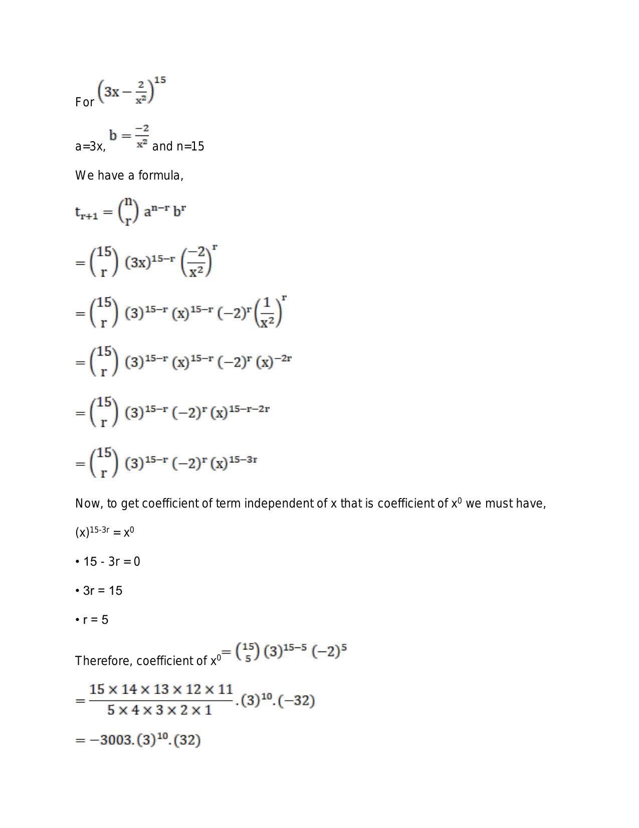 Chapter 10: Binomial Theorem: RS Aggarwal Class 11 Solutions  - Page 64