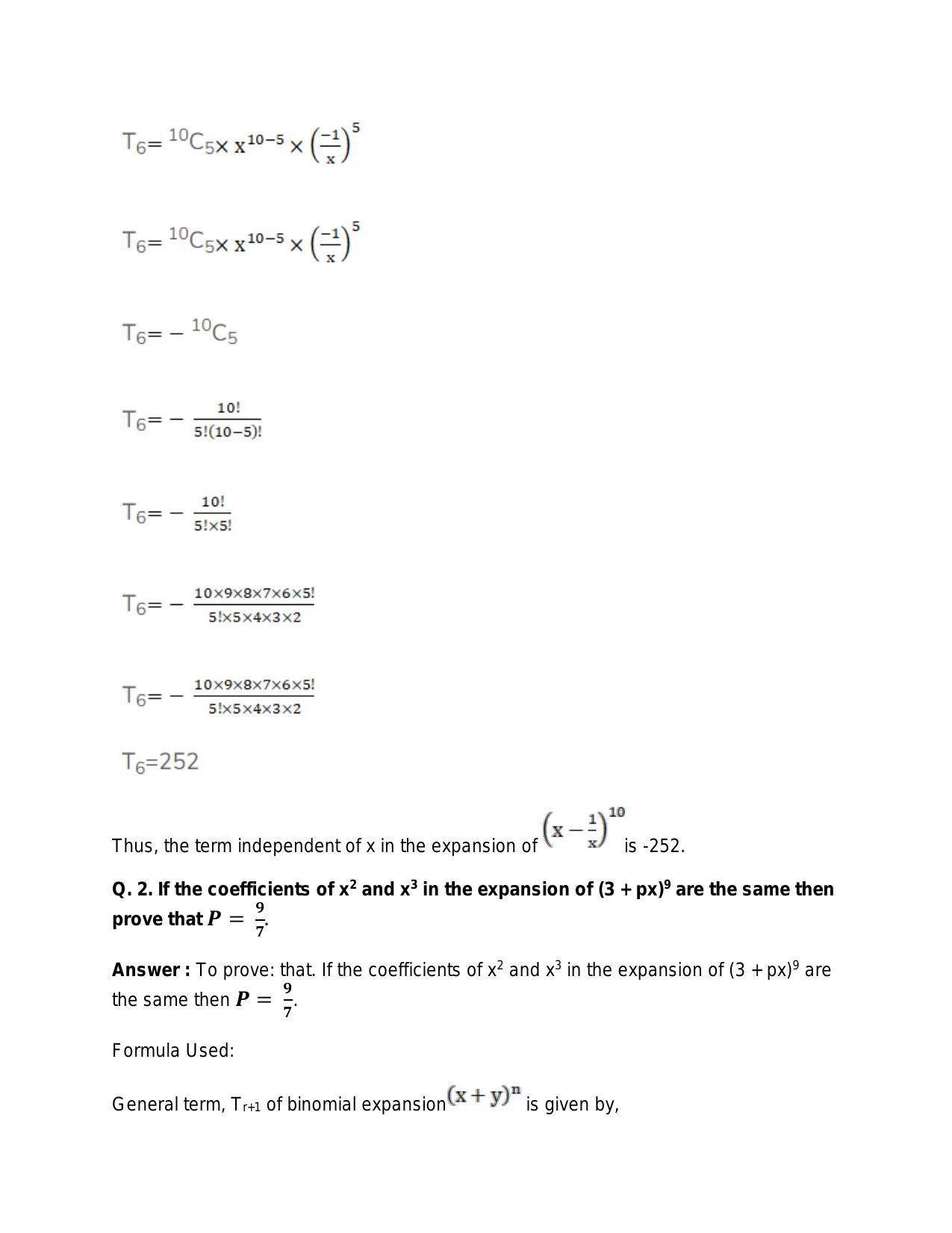 Chapter 10: Binomial Theorem: RS Aggarwal Class 11 Solutions  - Page 80
