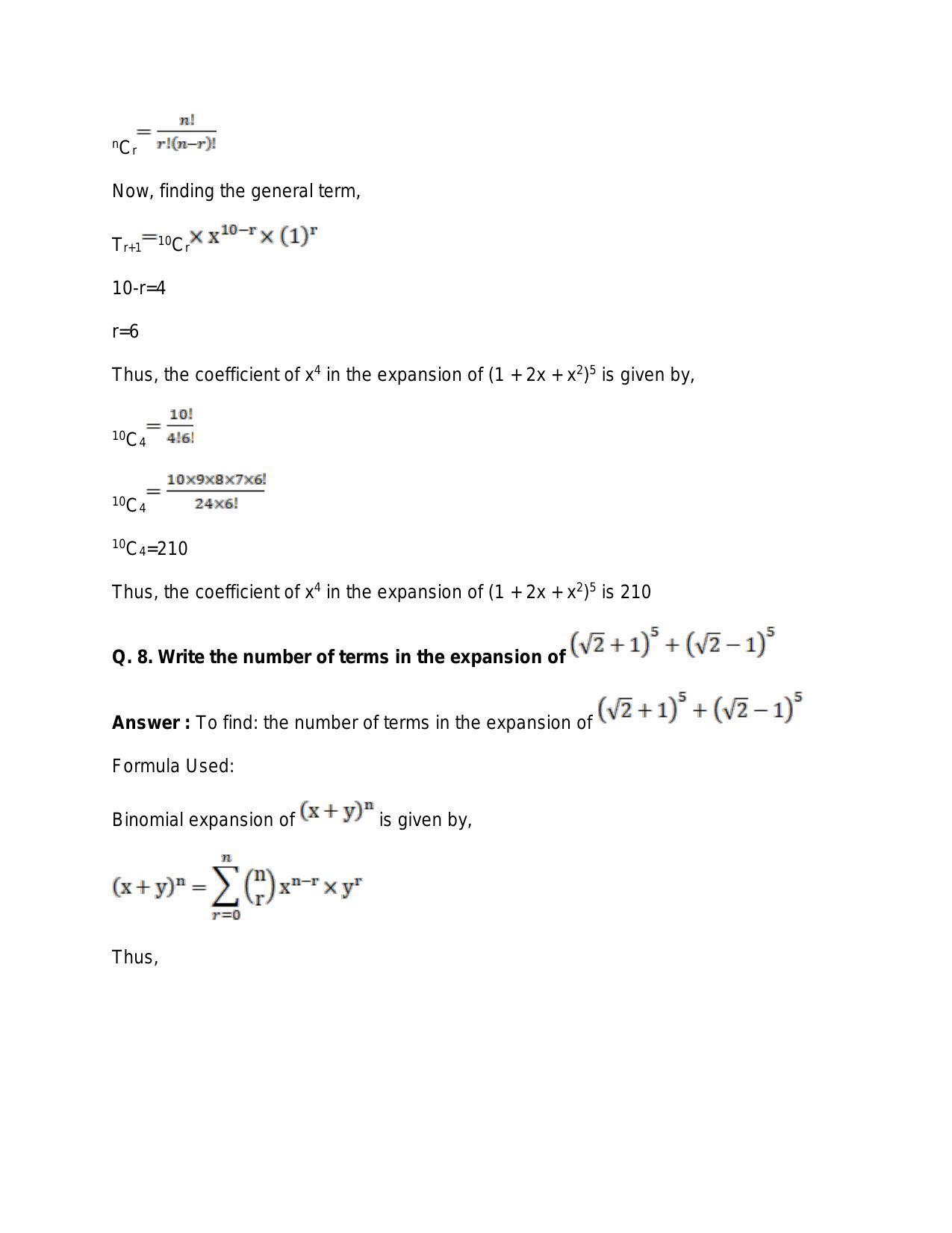 Chapter 10: Binomial Theorem: RS Aggarwal Class 11 Solutions  - Page 87