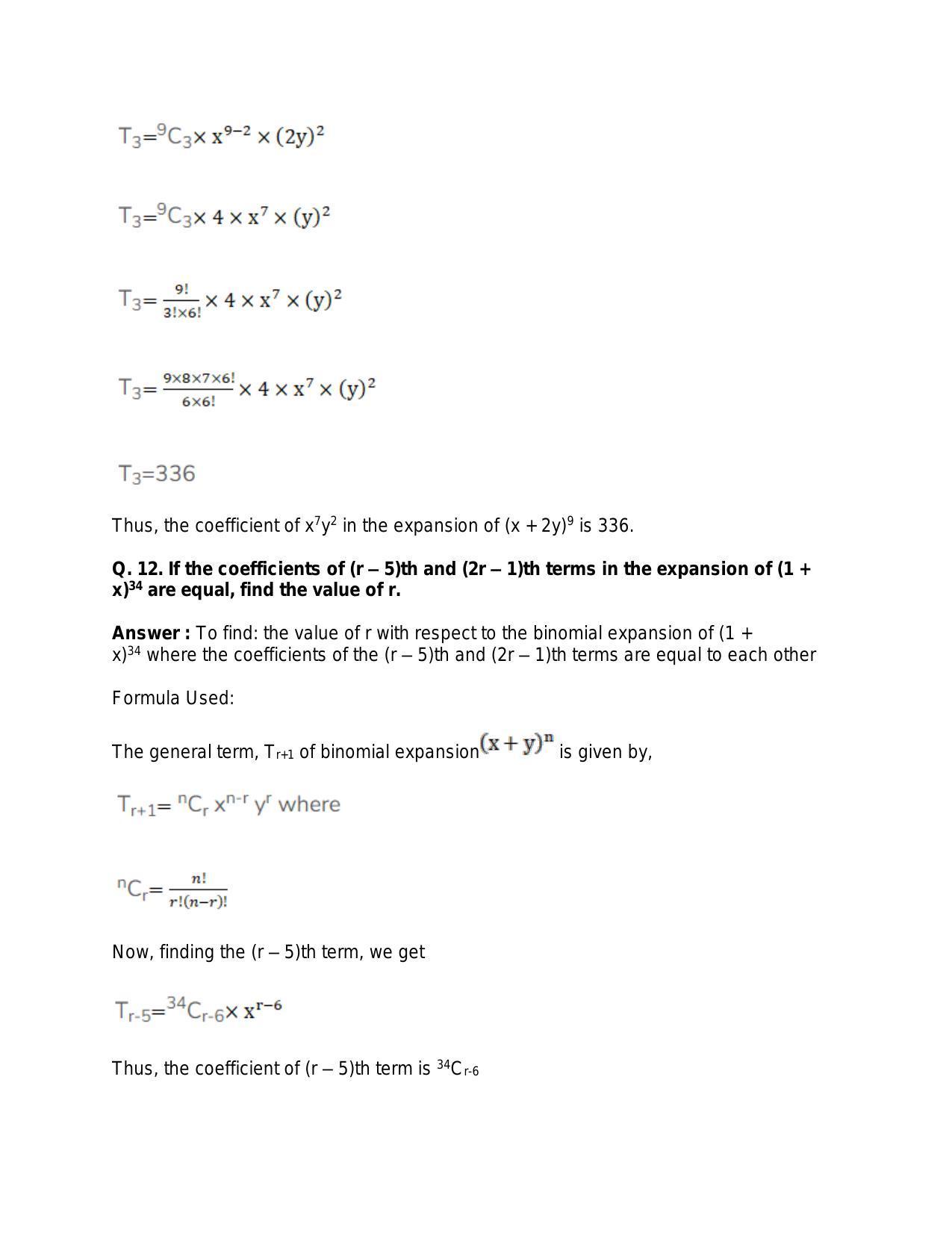 Chapter 10: Binomial Theorem: RS Aggarwal Class 11 Solutions  - Page 91