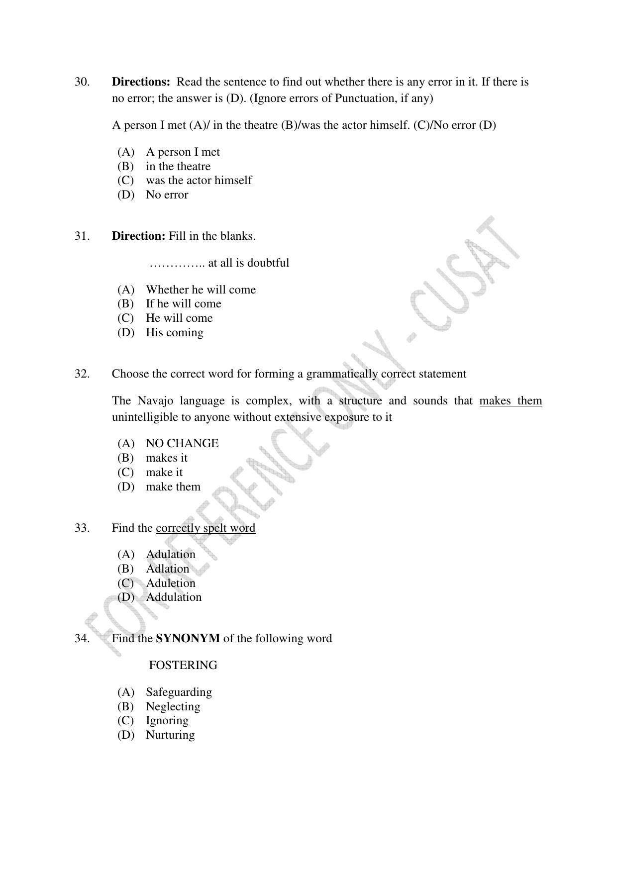 CUSAT CAT 2023 BIOETHICS Question Paper - Page 6