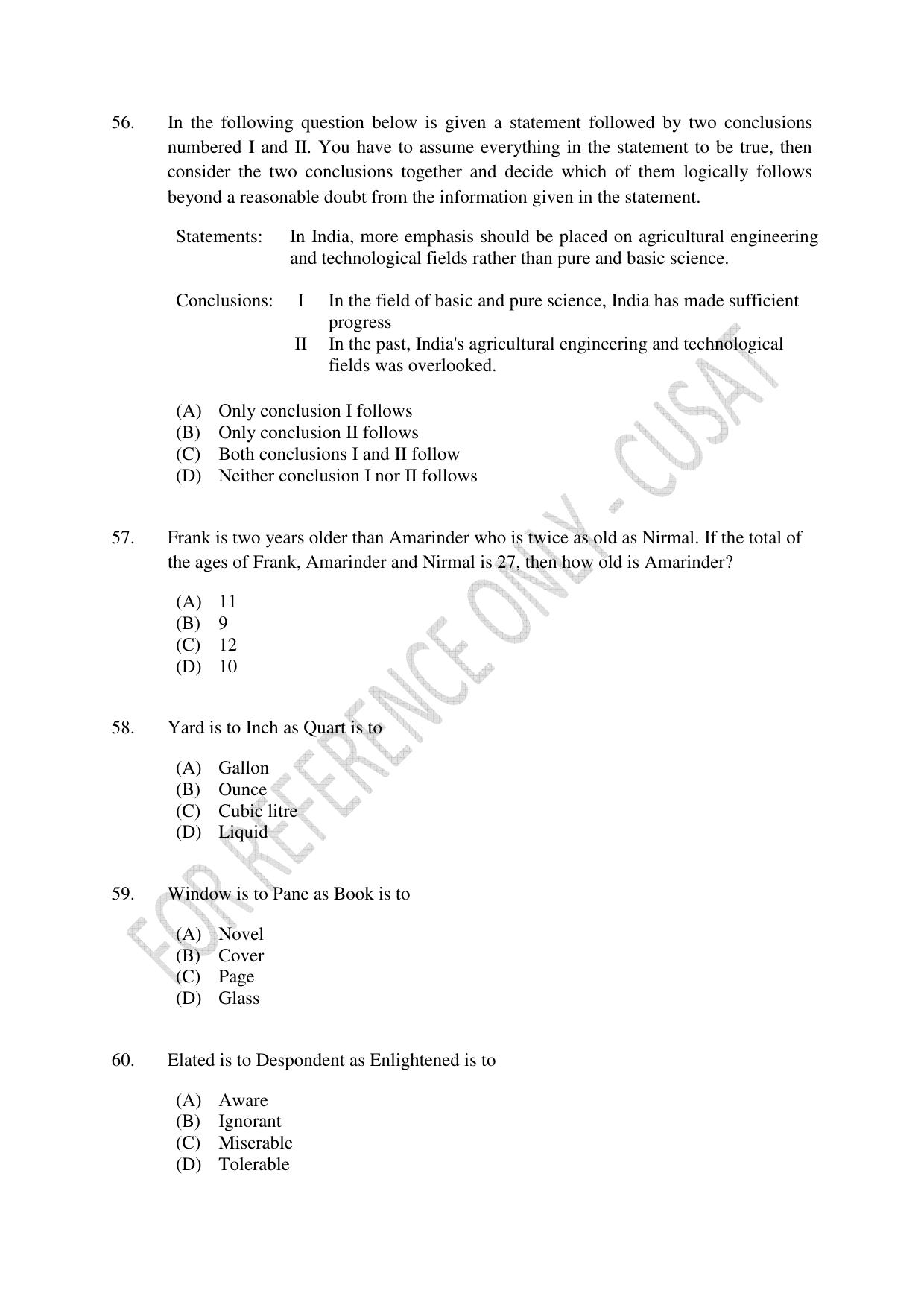 CUSAT CAT 2023 BIOETHICS Question Paper - Page 13