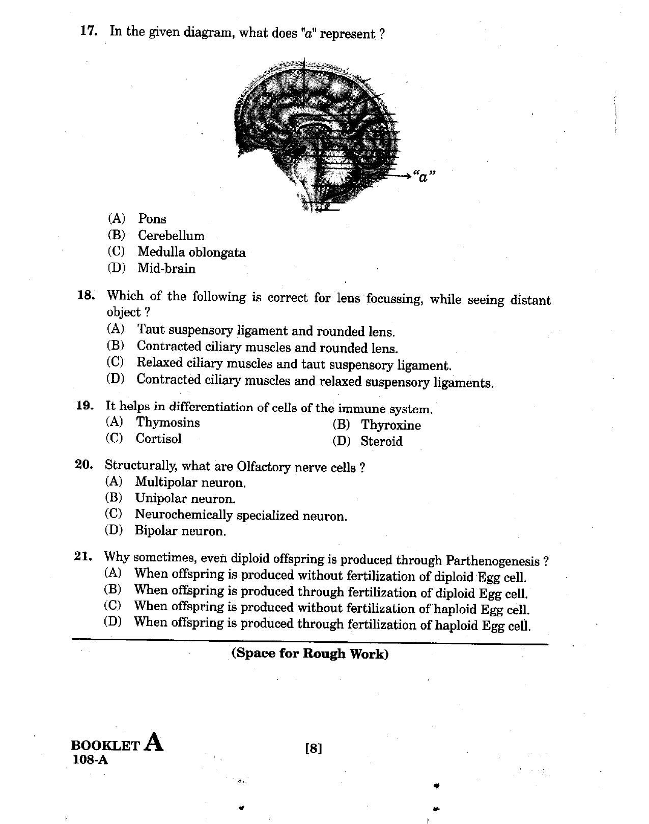 GUJCET 2008 Biolgy Question Paper - Page 7