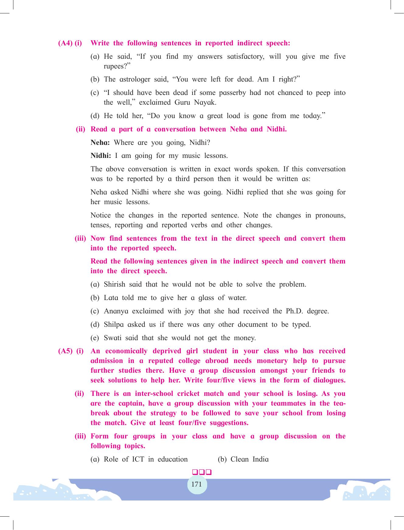 Maharashtra Board Class 12 English Textbook - Page 185