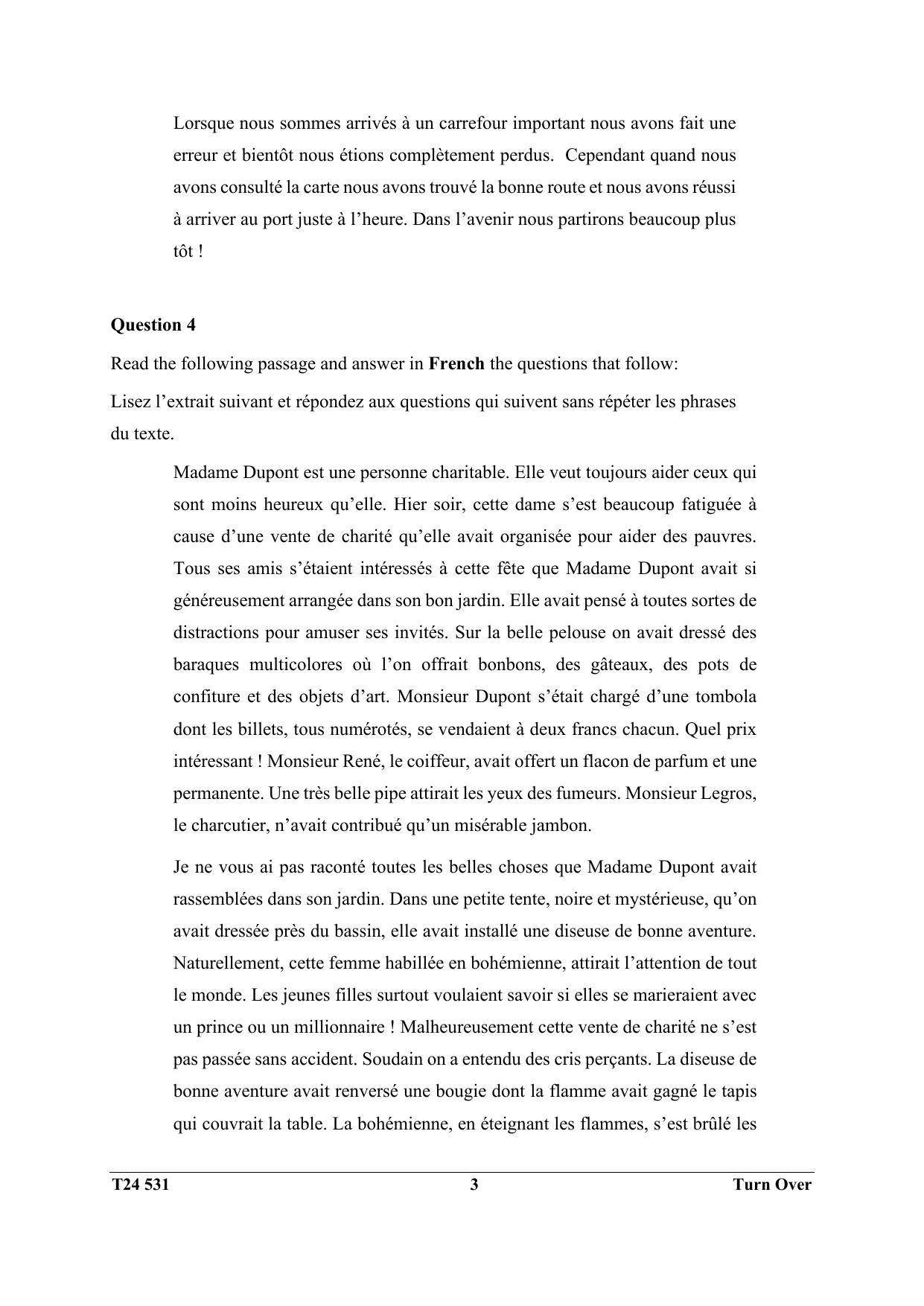 ICSE Class 10 French (Group III – Elective) 2024 Question Paper - Page 3