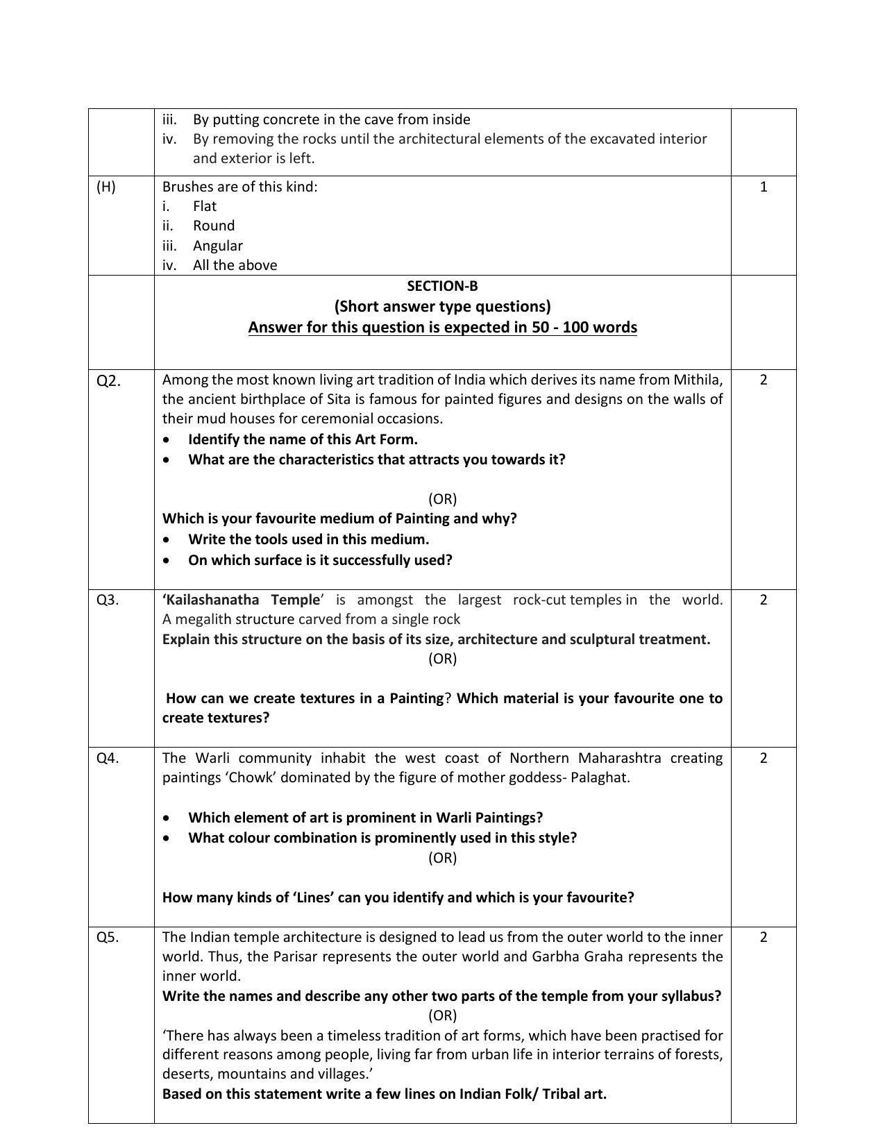 CBSE Class 10 Painting Sample Papers 2023 - Page 2