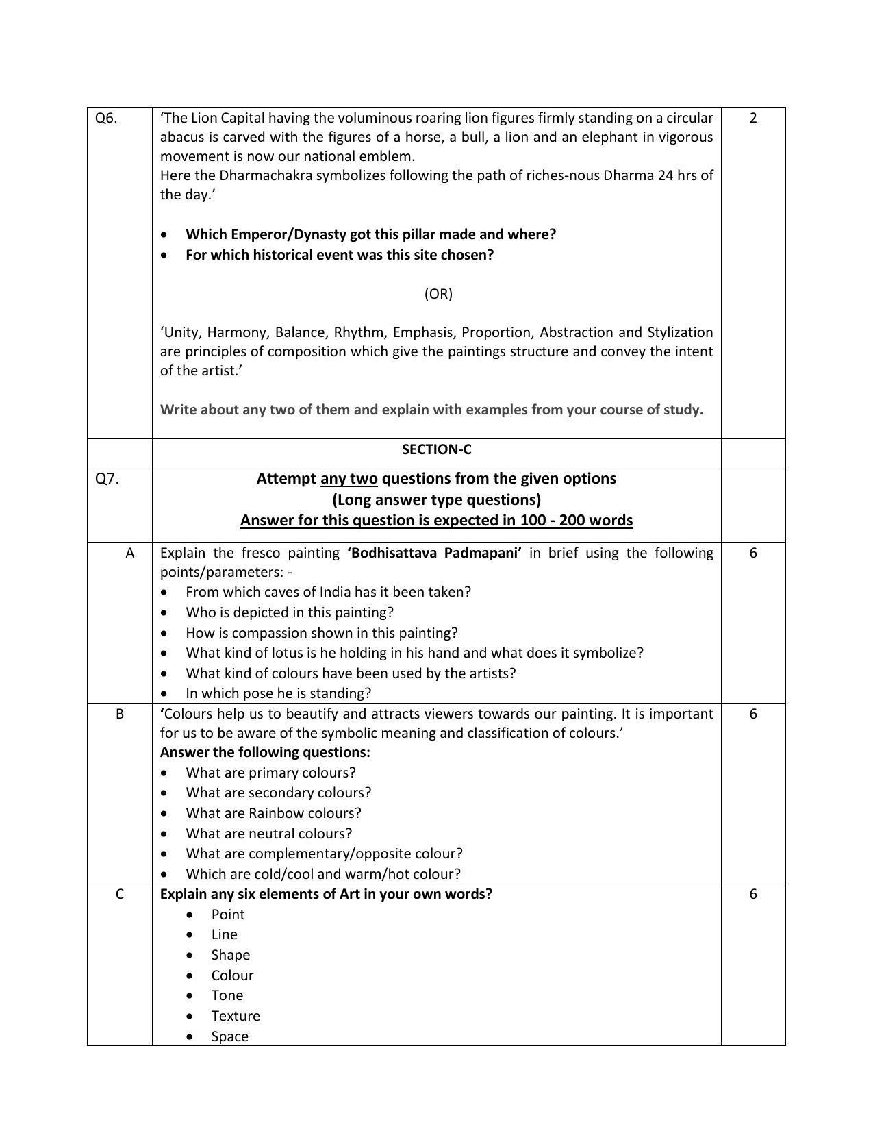 CBSE Class 10 Painting Sample Papers 2023 - Page 3