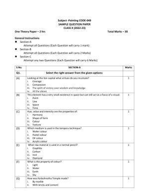 CBSE Class 10 Painting Sample Papers 2023