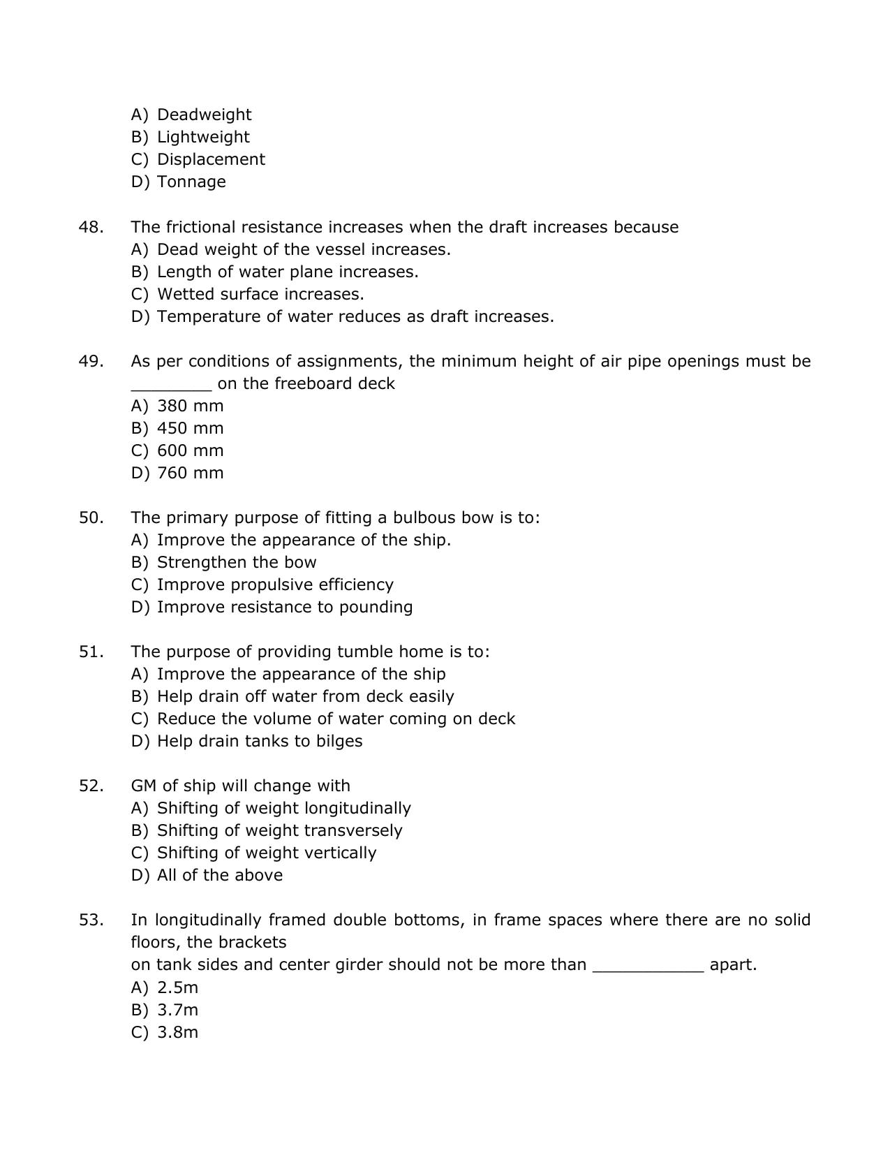 IMU CET M.Tech - Marine Engineering Sample Paper - Page 18