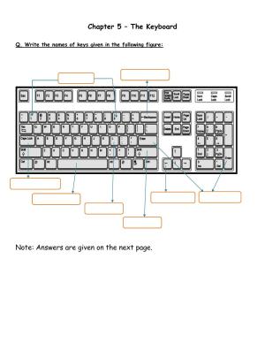 Worksheet for Class 1 Computer Science The Keyboard Assignment