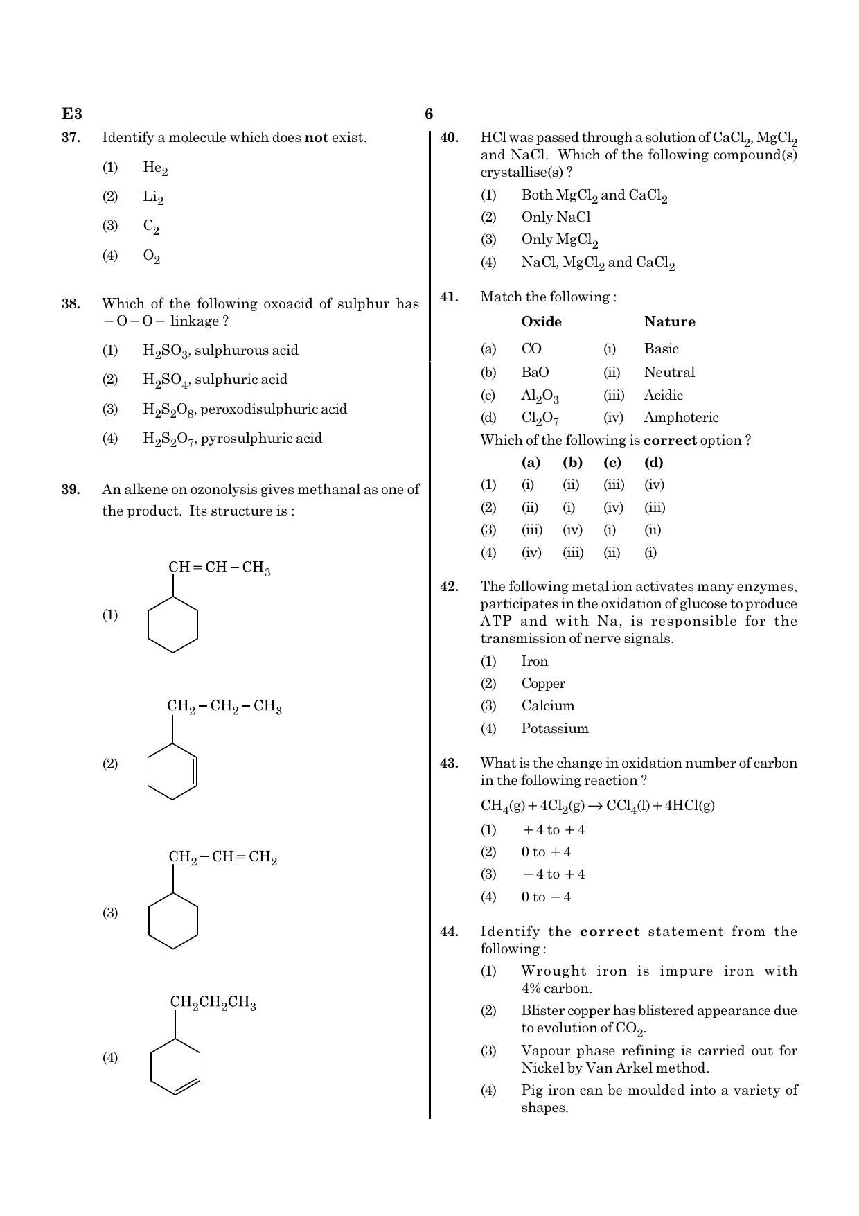 NEET E3 2022 Question Paper - Page 6