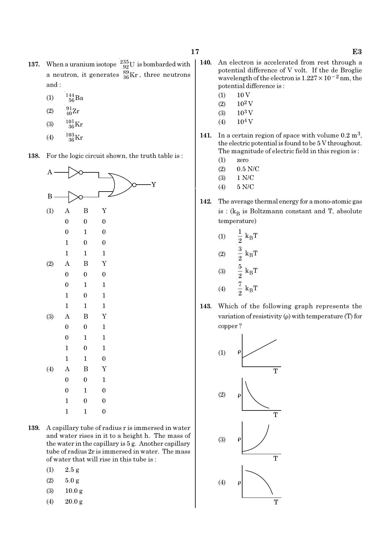 NEET E3 2022 Question Paper - Page 17