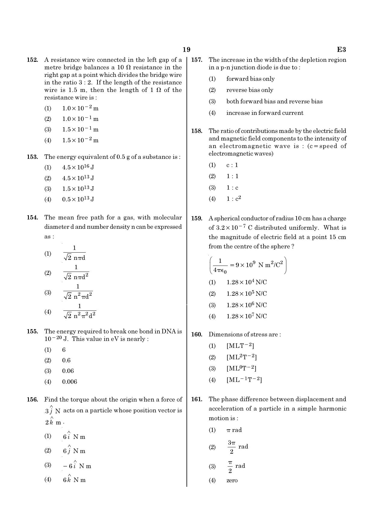 NEET E3 2022 Question Paper - Page 19