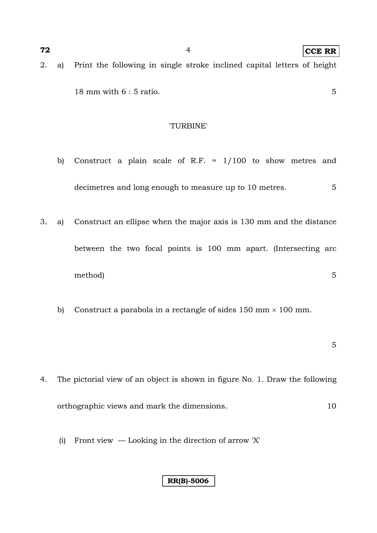 Karnataka SSLC ENGINEERING GRAPHICS -  (72-B Version_4) March/April 2019 Question Paper - Page 4