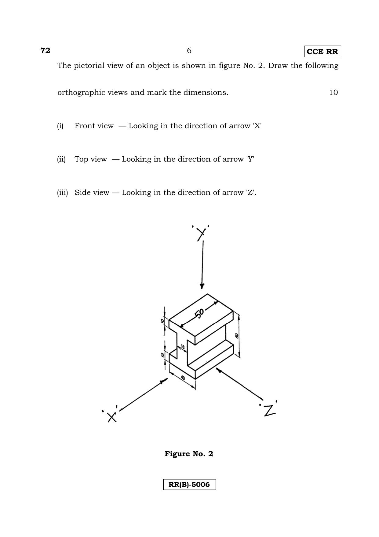 Karnataka SSLC ENGINEERING GRAPHICS -  (72-B Version_4) March/April 2019 Question Paper - Page 6