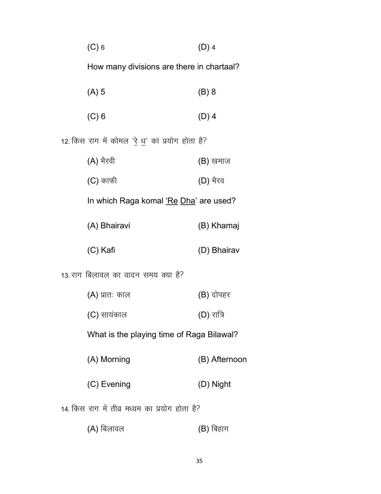 Bihar Board 10th Model Paper 2022 -Music (Opt) - Page 35