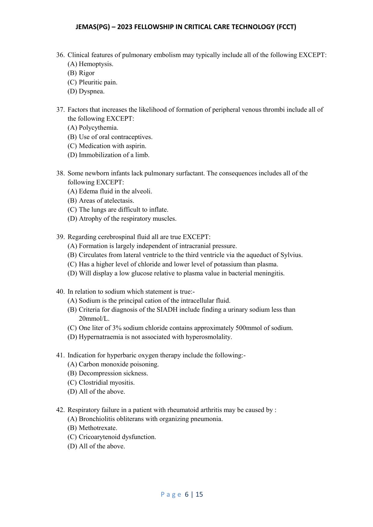 WB JEMAS (PG) FCCT 2023 Question Paper - Page 7