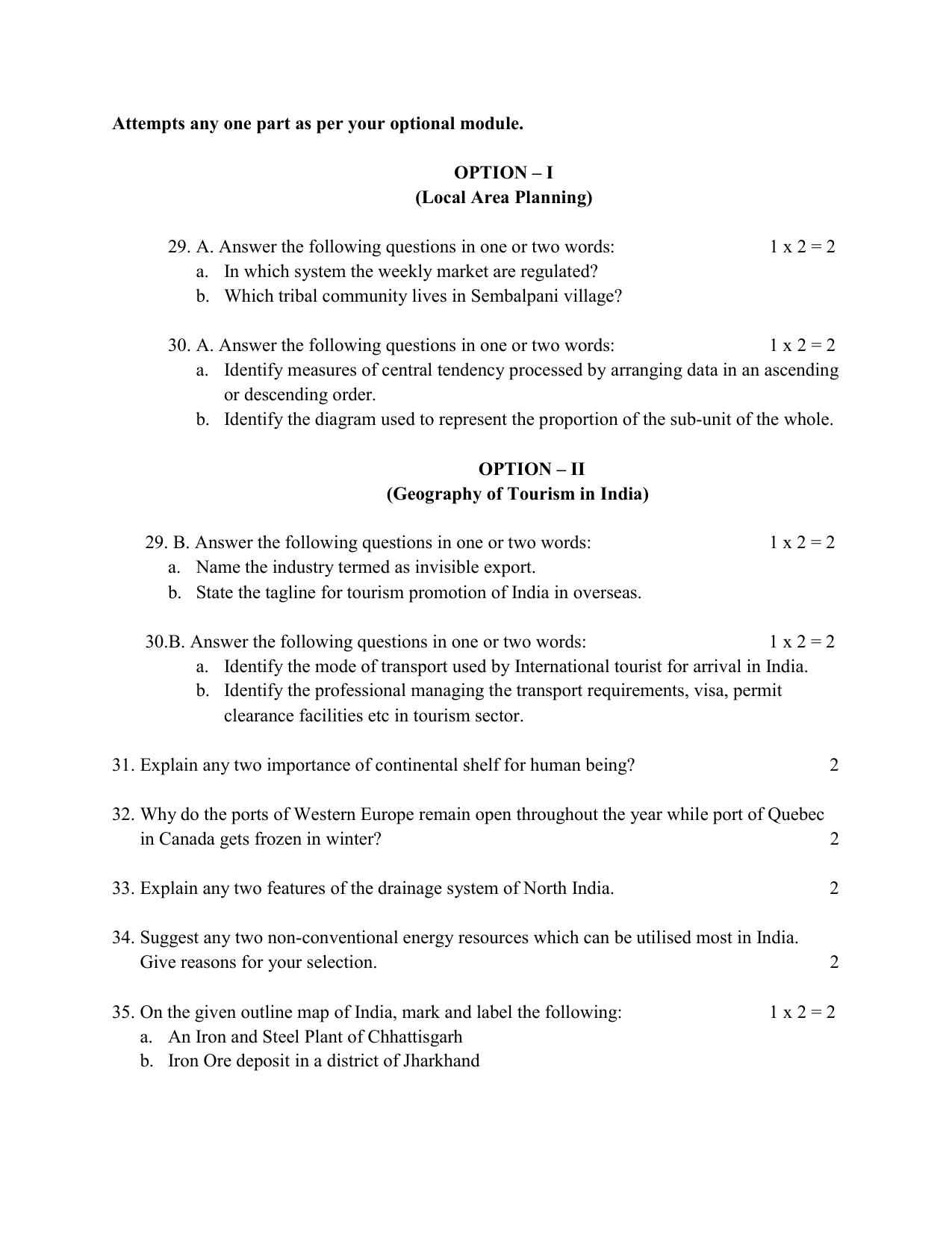 NIOS Class 12 Geography (Old) Sample Paper - Page 10