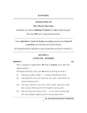 ISC Class 12 Kannada Sample Paper 2023