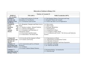 NIOS Class 12 Biology Syllabus