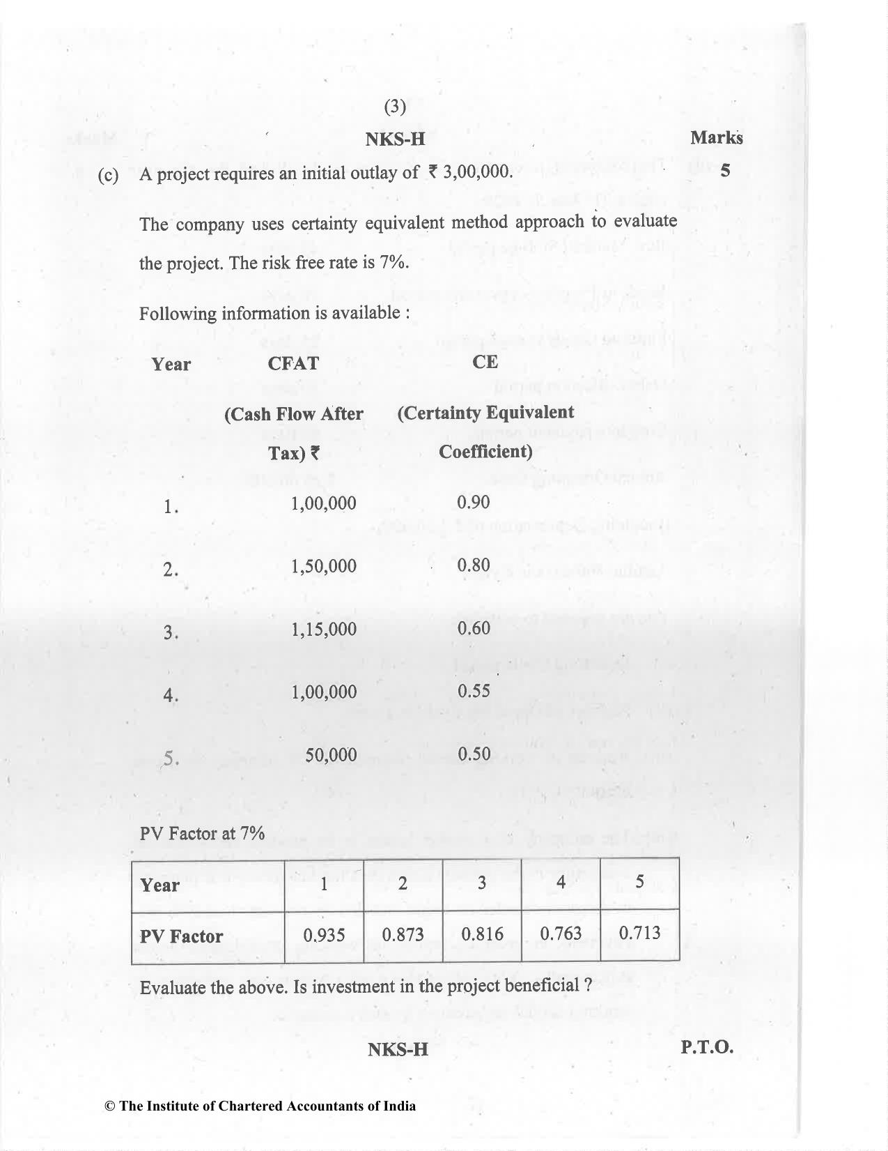CA Inter Jan 2021 Question Paper - Paper 8 – Financial Management & Economics for Finance - Page 3