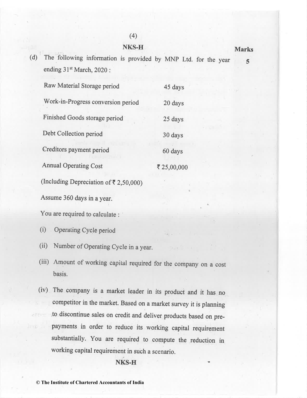CA Inter Jan 2021 Question Paper - Paper 8 – Financial Management & Economics for Finance - Page 4