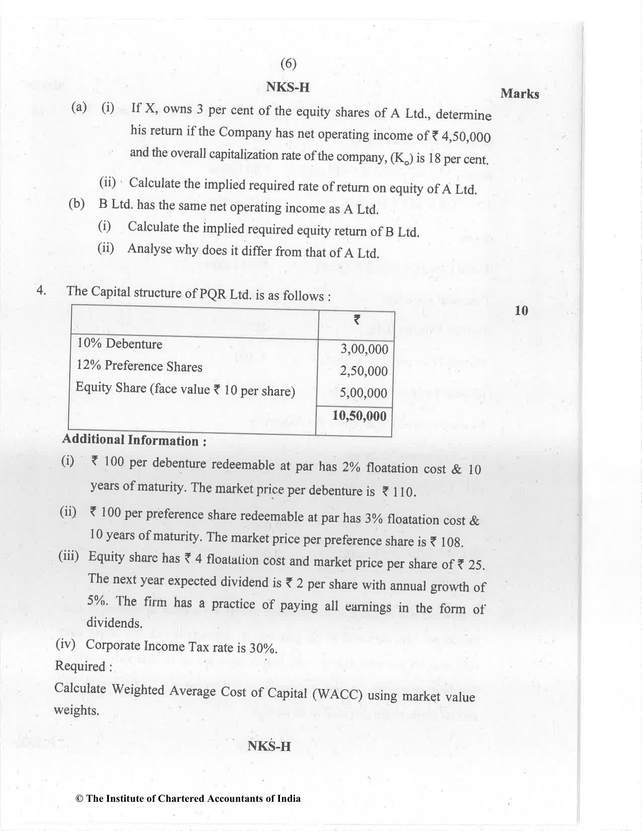 CA Inter Jan 2021 Question Paper - Paper 8 – Financial Management & Economics for Finance - Page 6
