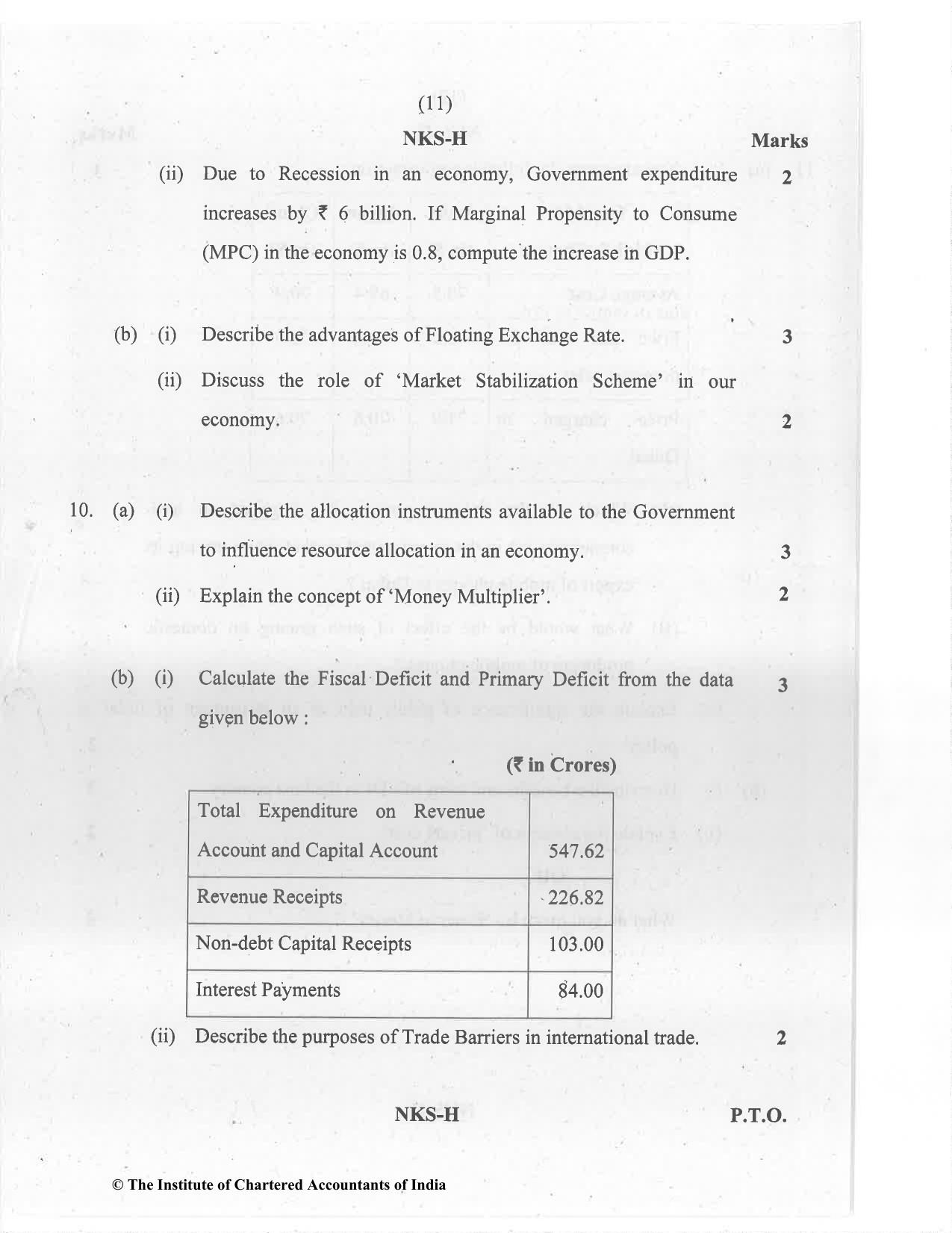 CA Inter Jan 2021 Question Paper - Paper 8 – Financial Management & Economics for Finance - Page 11