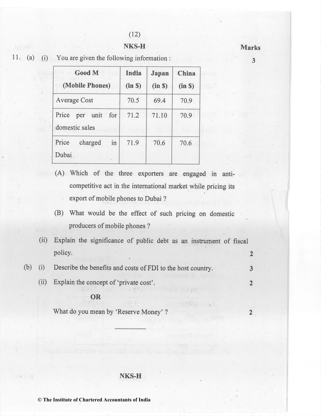 CA Inter Jan 2021 Question Paper - Paper 8 – Financial Management & Economics for Finance - Page 12