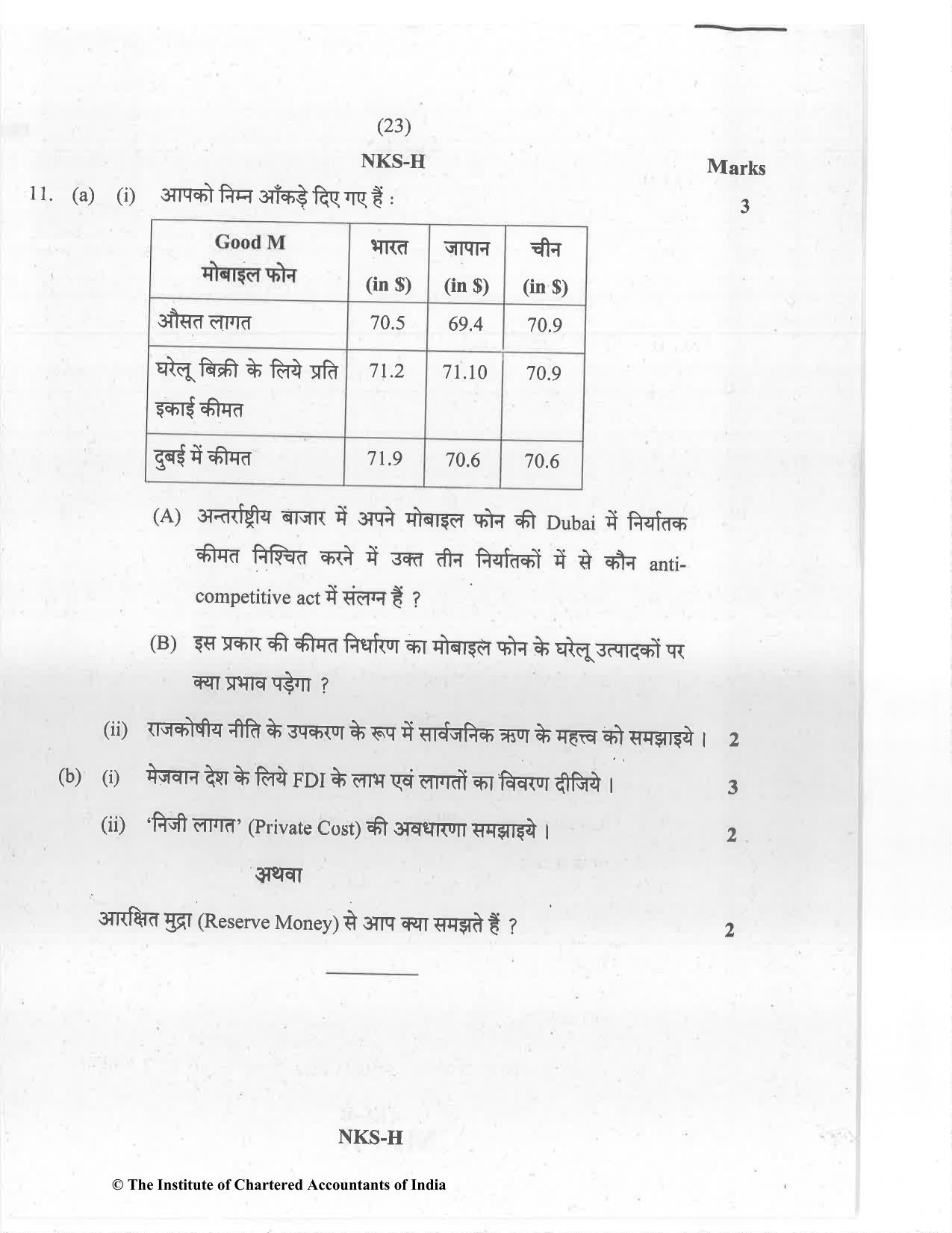 CA Inter Jan 2021 Question Paper - Paper 8 – Financial Management & Economics for Finance - Page 23
