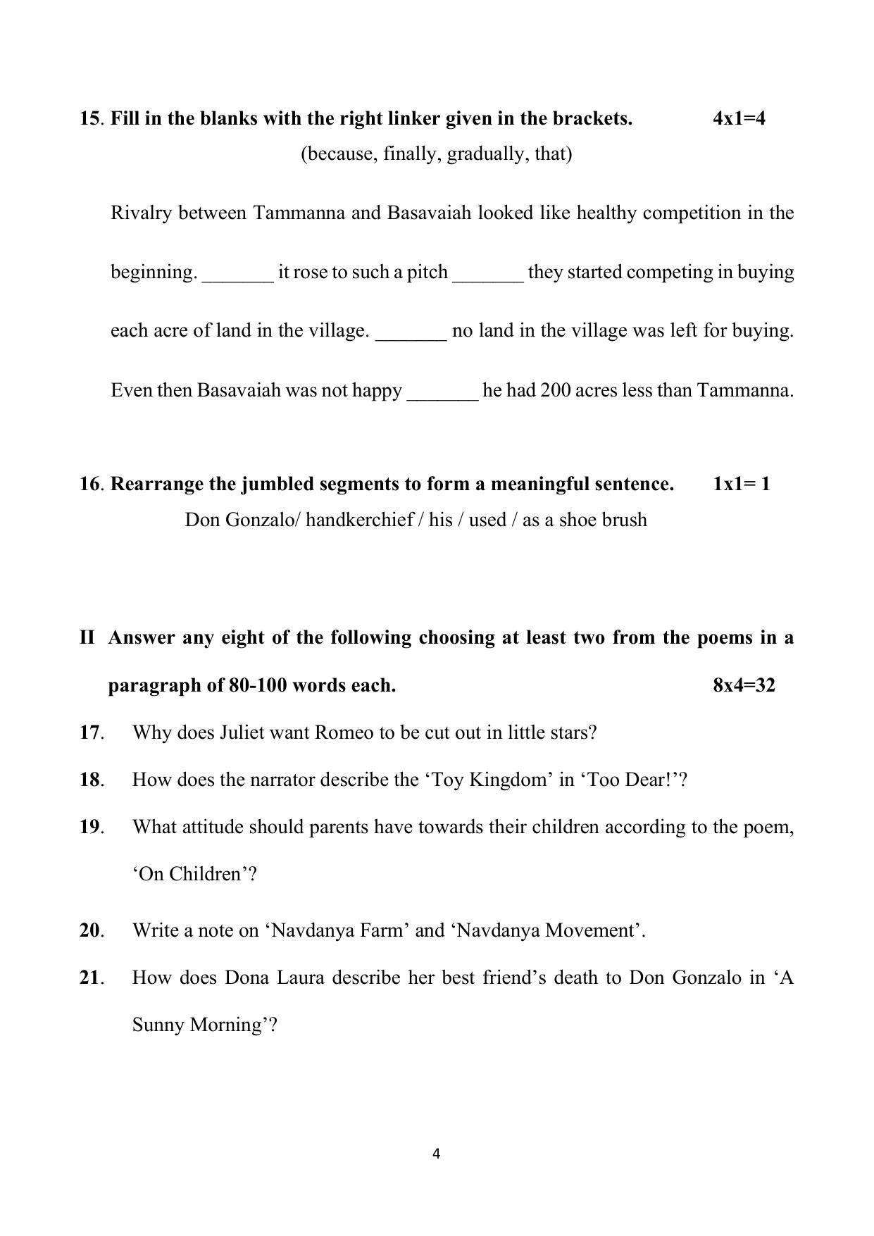 Karnataka II PUC English Model Question Paper 2023 - Page 8