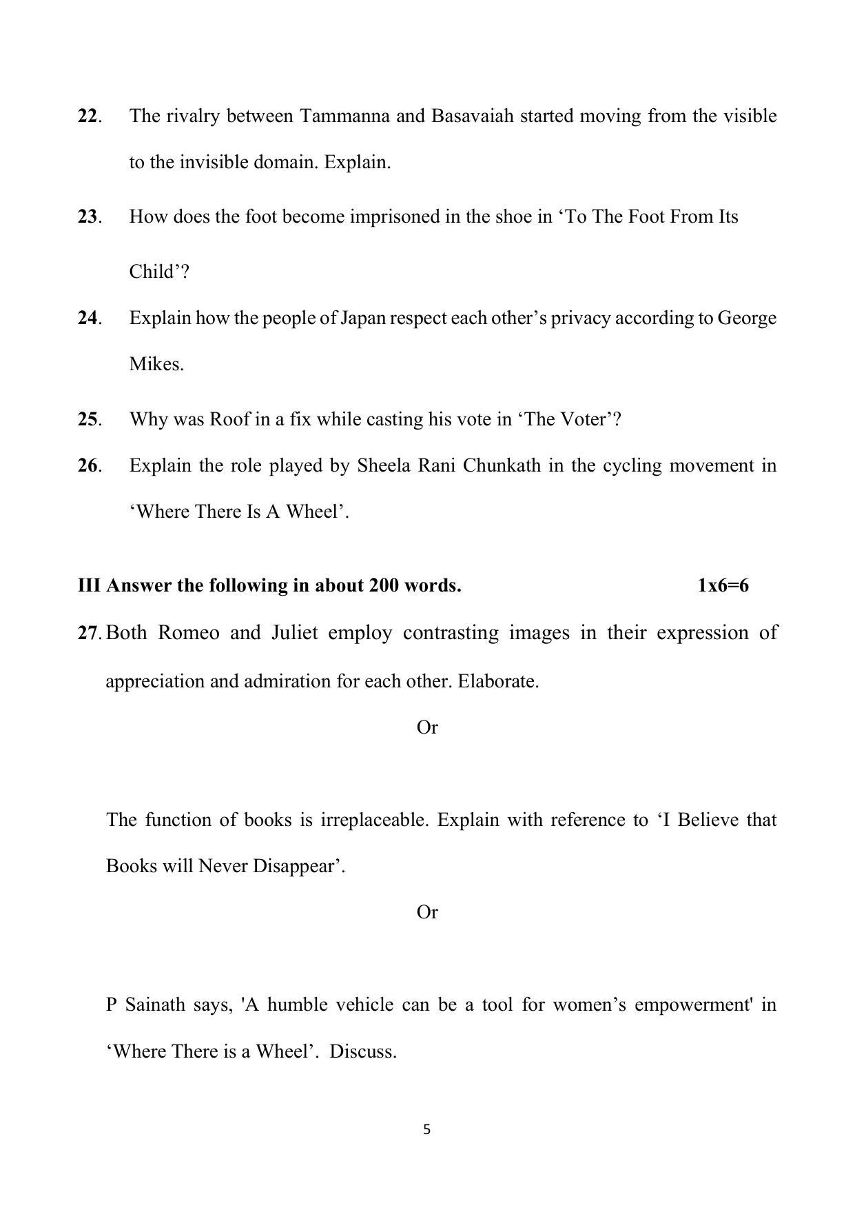 Karnataka II PUC English Model Question Paper 2023 - Page 9