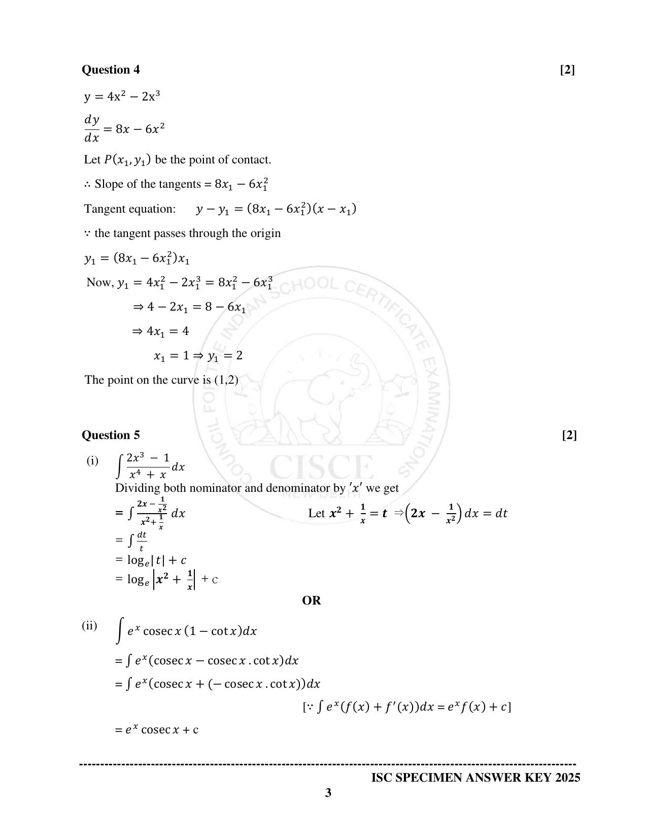 ISC Class 12 2025 MATHEMATICS (SQP & AK) Specimen Paper - Page 15
