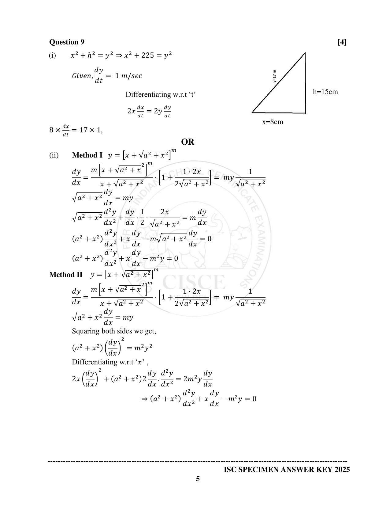 ISC Class 12 2025 MATHEMATICS (SQP & AK) Specimen Paper - Page 17