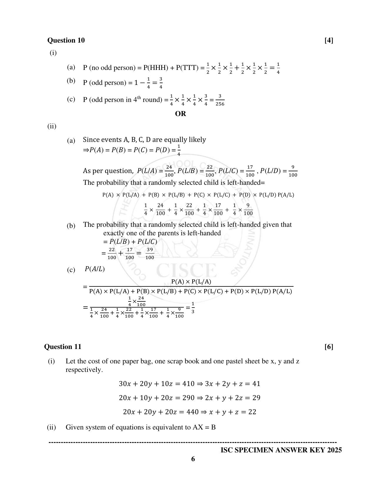 ISC Class 12 2025 MATHEMATICS (SQP & AK) Specimen Paper - Page 18