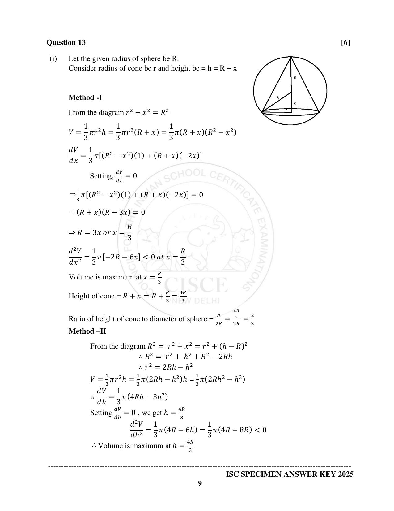 ISC Class 12 2025 MATHEMATICS (SQP & AK) Specimen Paper - Page 21