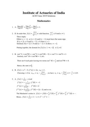 ACET  June 2019 Solution