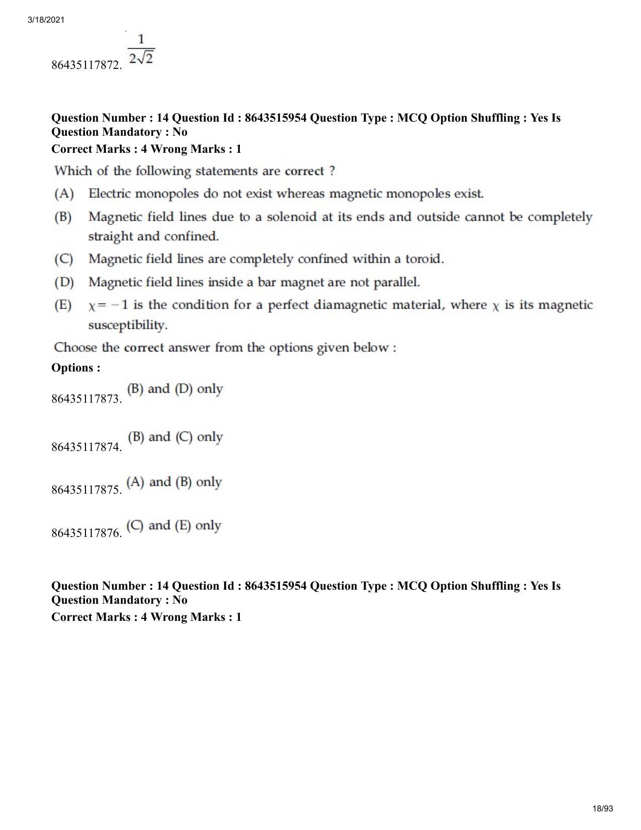 JEE Mains 2021: BTech EG (Shift 2) 18-03-2021 Question Paper - Page 18