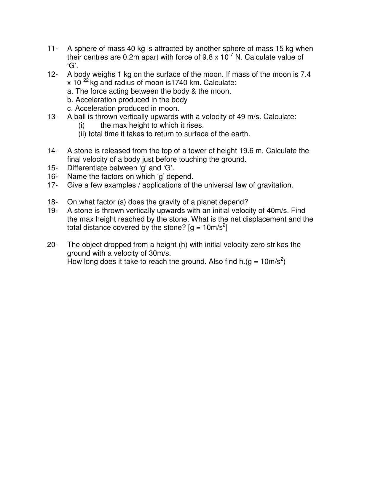 CBSE Worksheets for Class 9 Physics Assignment 2 - Page 2