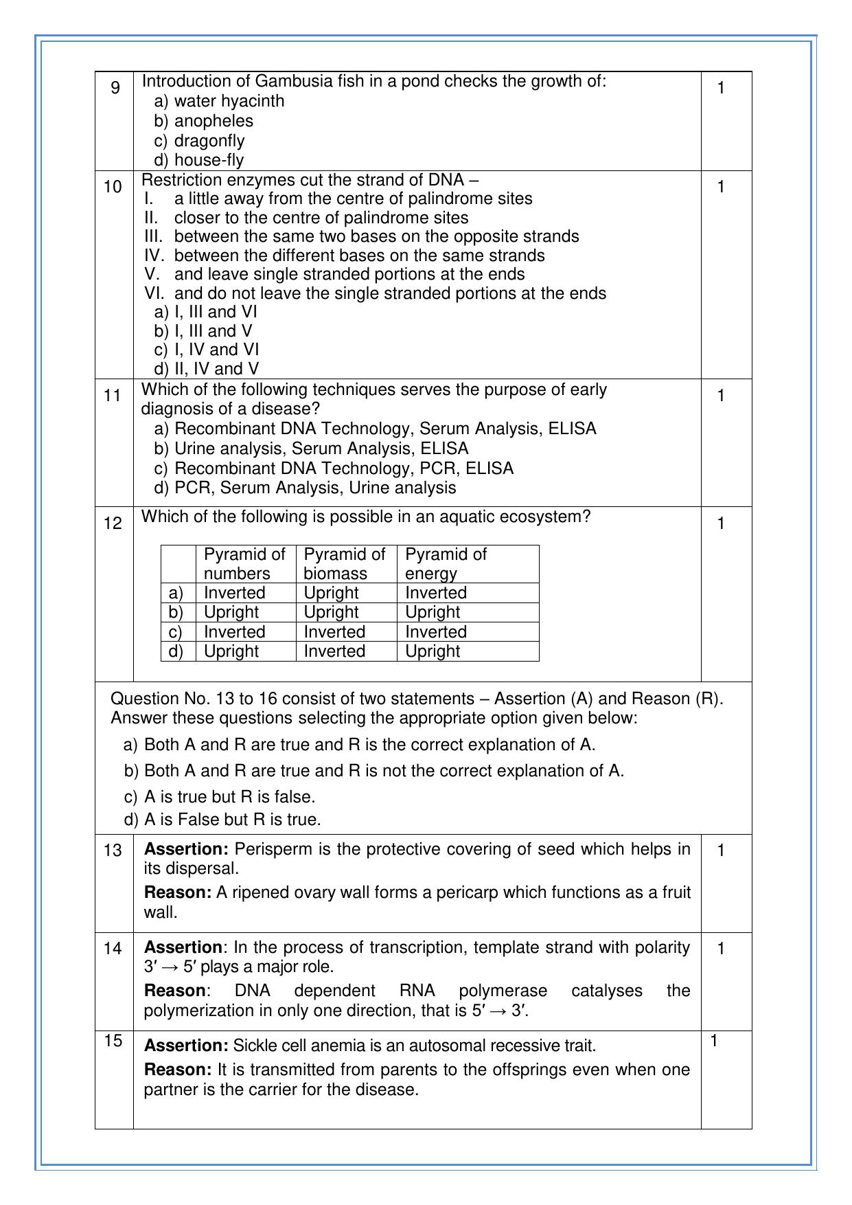 CBSE Class 12 Biology SET 2 Practice Questions 2023-24  - Page 3