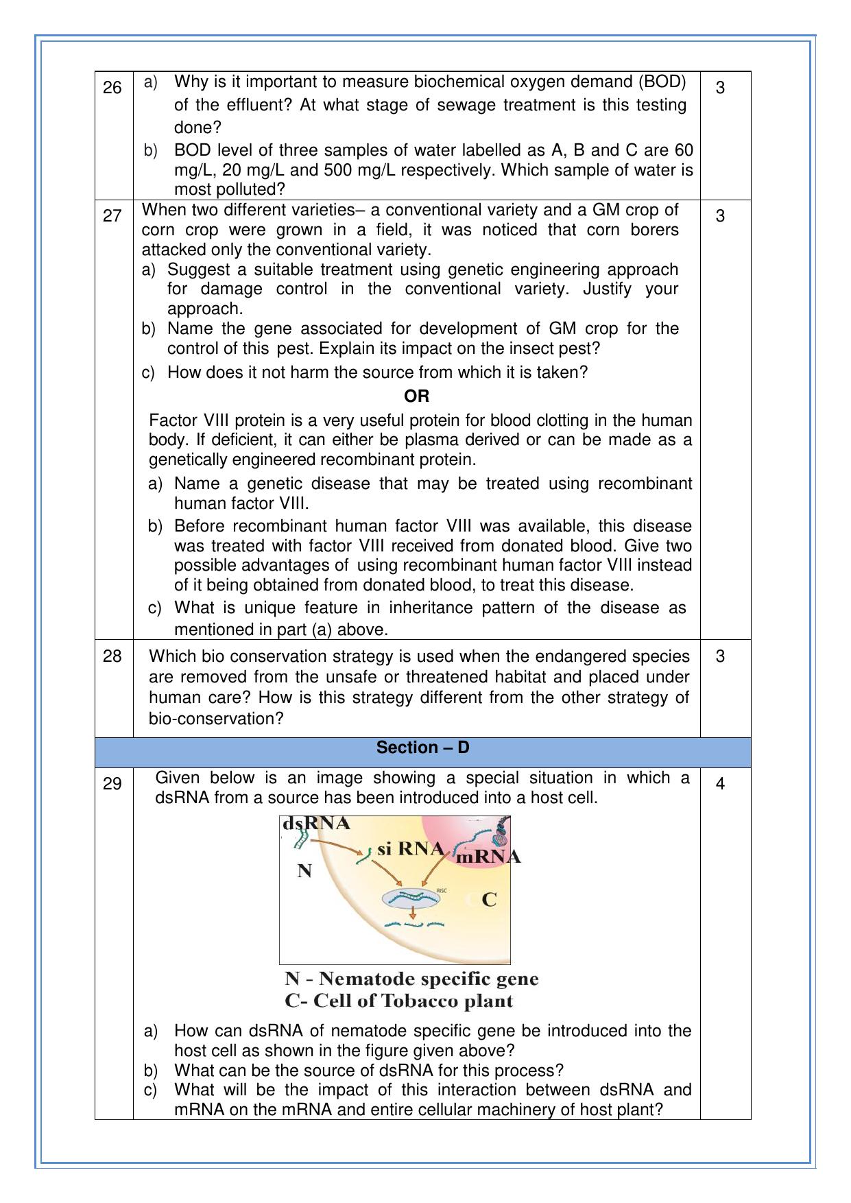 CBSE Class 12 Biology SET 2 Practice Questions 2023-24 - Page 6