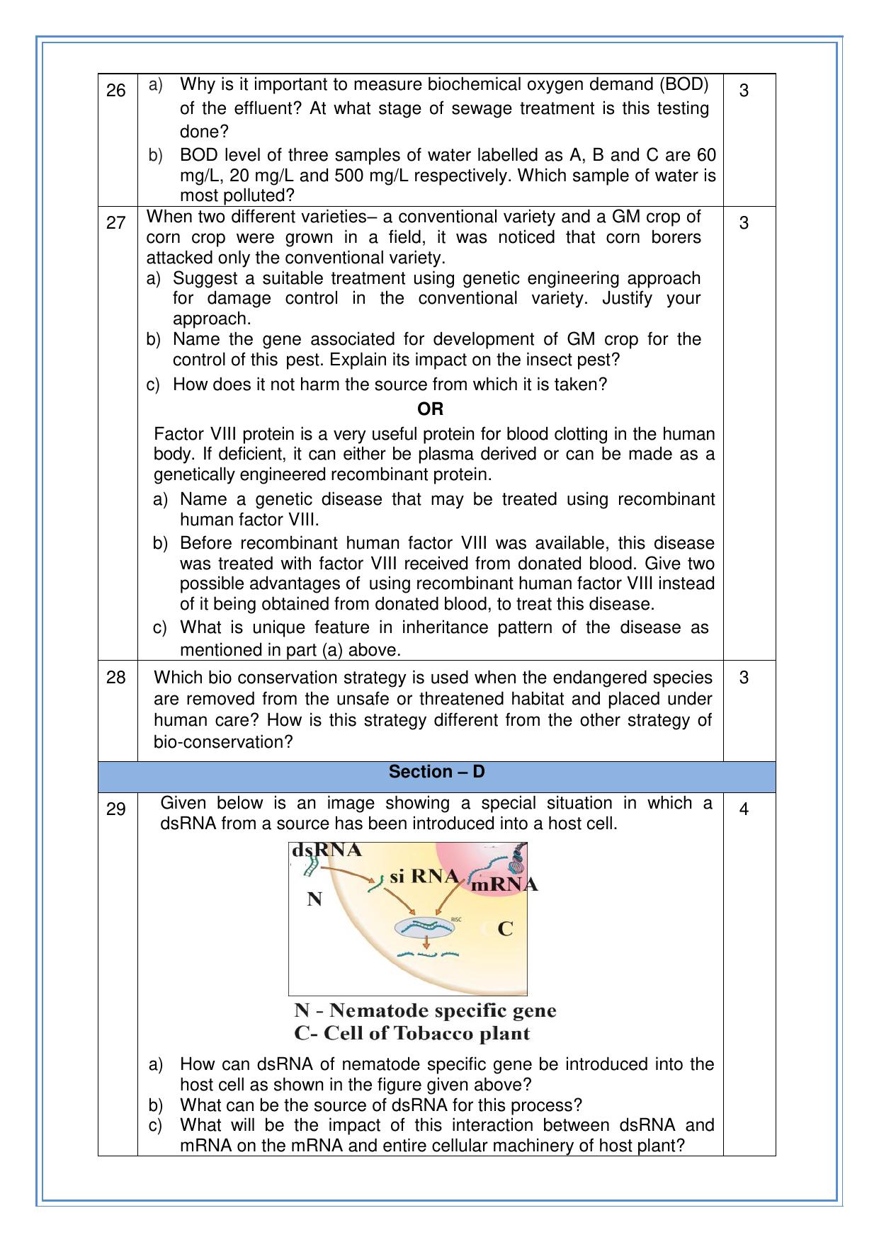 CBSE Class 12 Biology SET 2 Practice Questions 2023-24  - Page 6