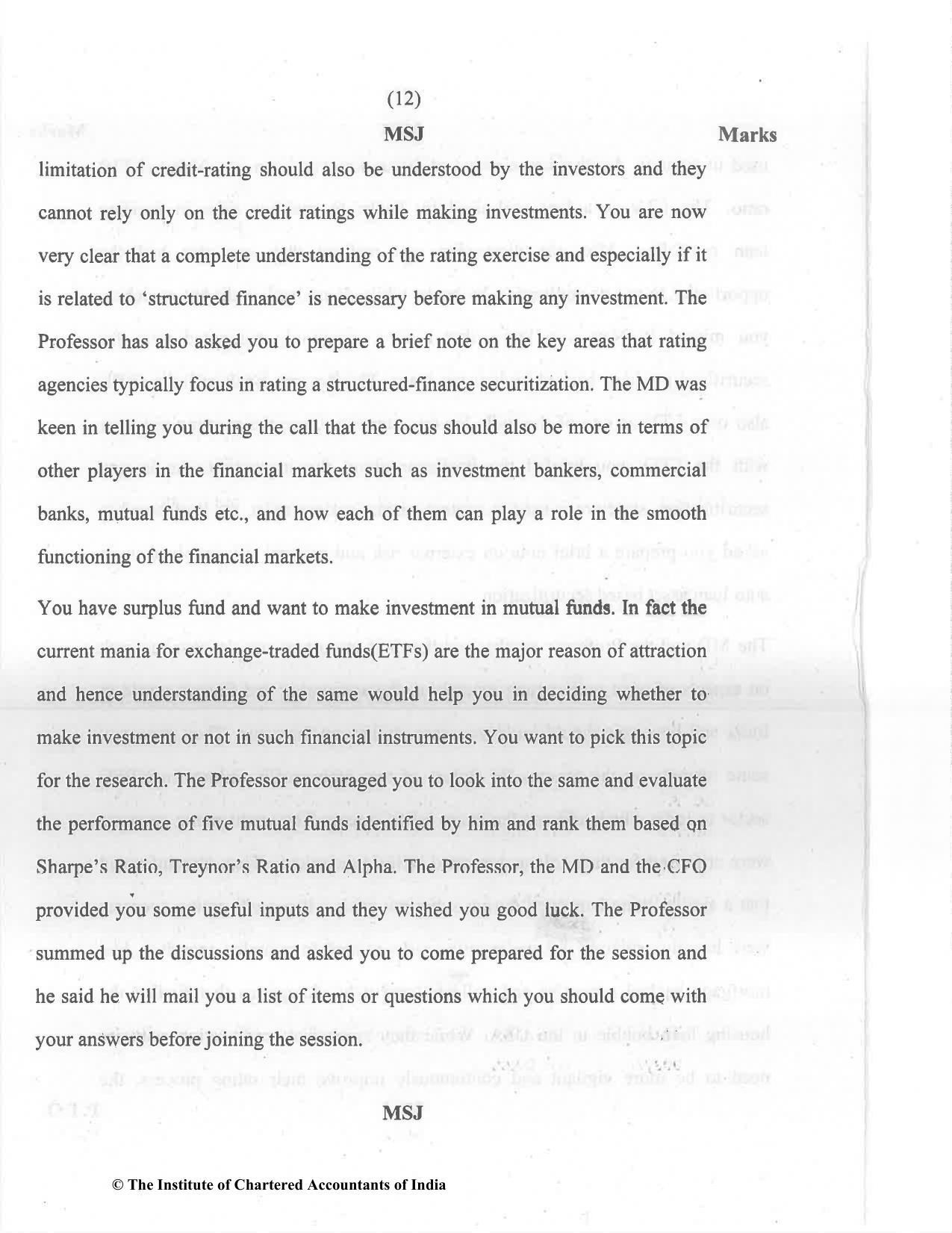 CA Final Dec 2021 Question Paper - Paper 6B – Financial Services and Capital Markets - Page 12