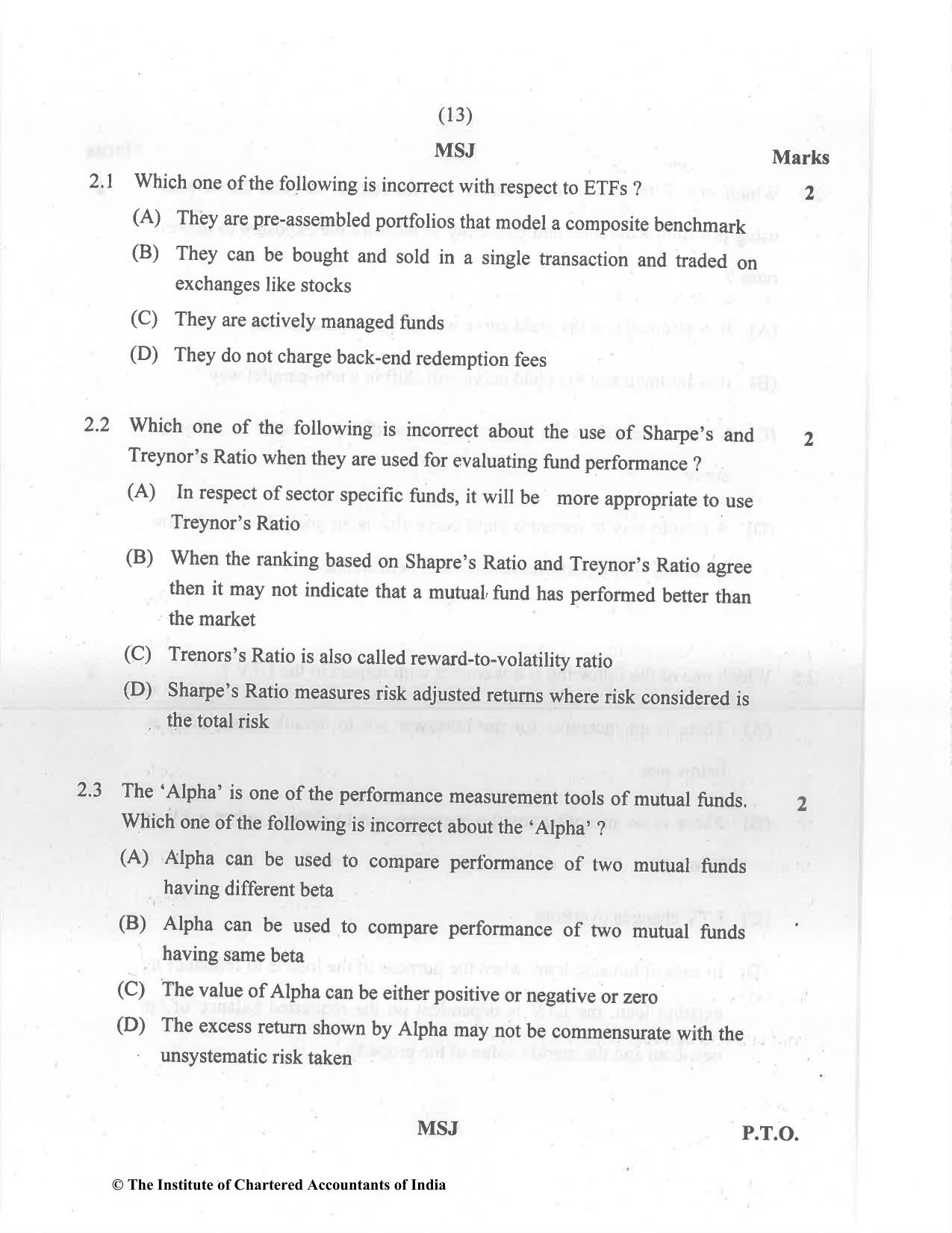 CA Final Dec 2021 Question Paper - Paper 6B – Financial Services and Capital Markets - Page 13