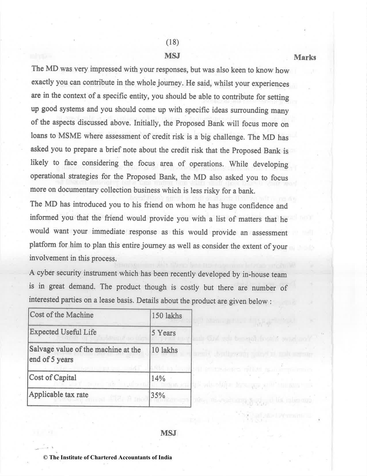 CA Final Dec 2021 Question Paper - Paper 6B – Financial Services and Capital Markets - Page 18