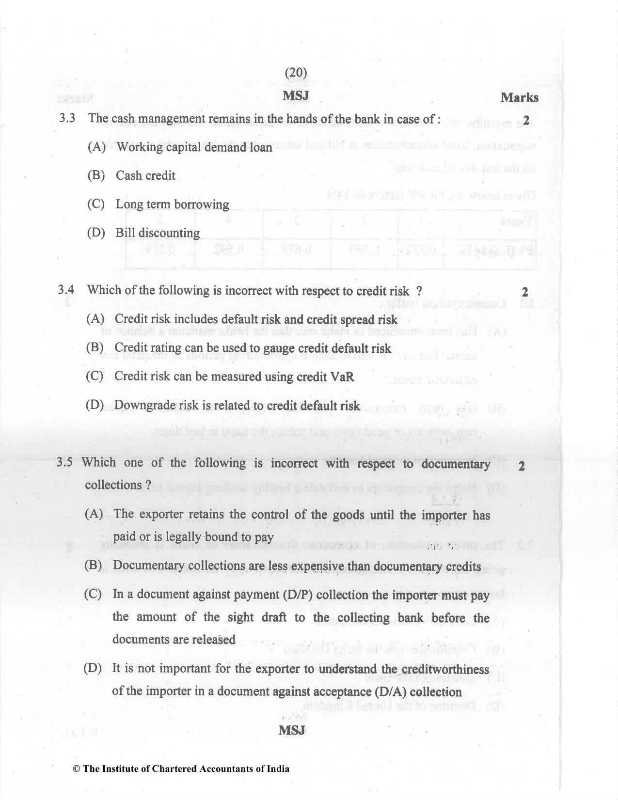 CA Final Dec 2021 Question Paper - Paper 6B – Financial Services and Capital Markets - Page 20