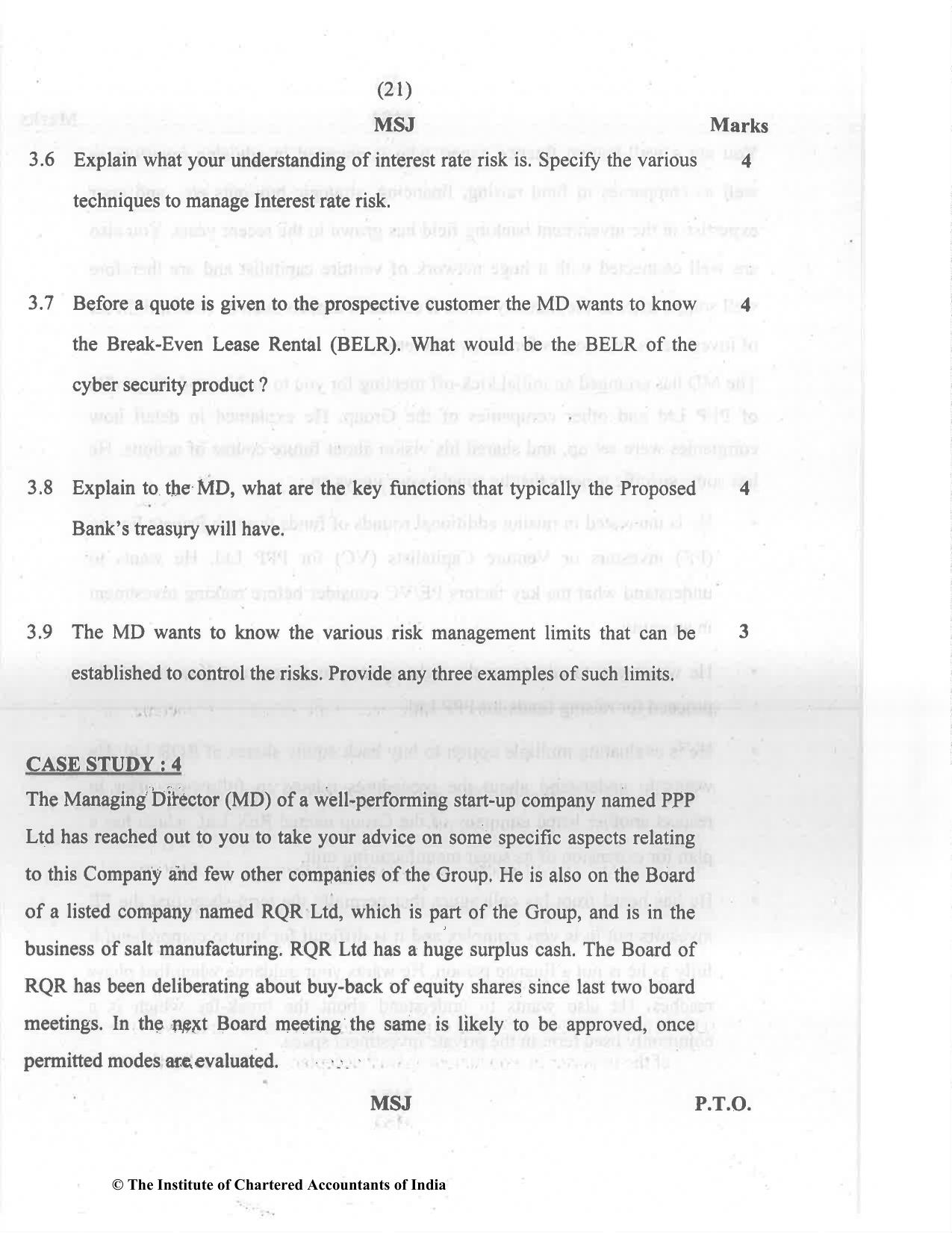 CA Final Dec 2021 Question Paper - Paper 6B – Financial Services and Capital Markets - Page 21