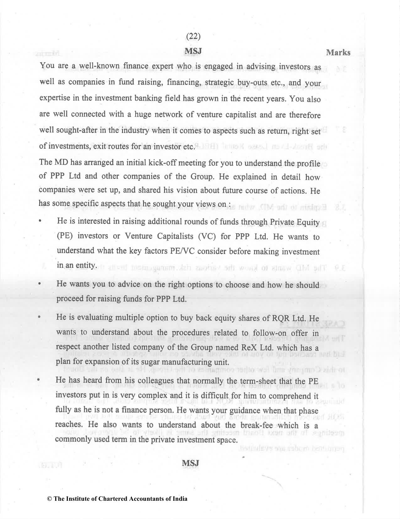 CA Final Dec 2021 Question Paper - Paper 6B – Financial Services and Capital Markets - Page 22