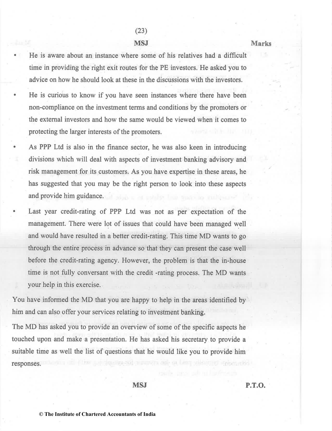 CA Final Dec 2021 Question Paper - Paper 6B – Financial Services and Capital Markets - Page 23